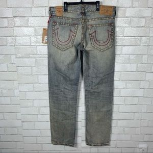 NWT True Religion secret forest slim red stitch